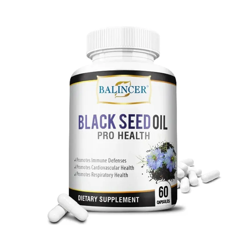 Black Cumin Seed Oil Capsules - Promotes Immunity Digestion Respiratory Health Skin and Hair Health Non-GMO