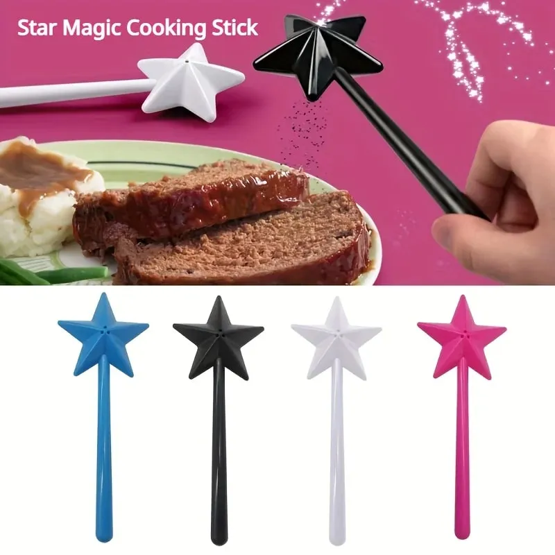 Recarregáveis ​​mágico estrela varinha portátil sal pimenta tempero dispensador shakers conjunto cozinha cozinhar suprimentos para churrasco presentes de festa de halloween