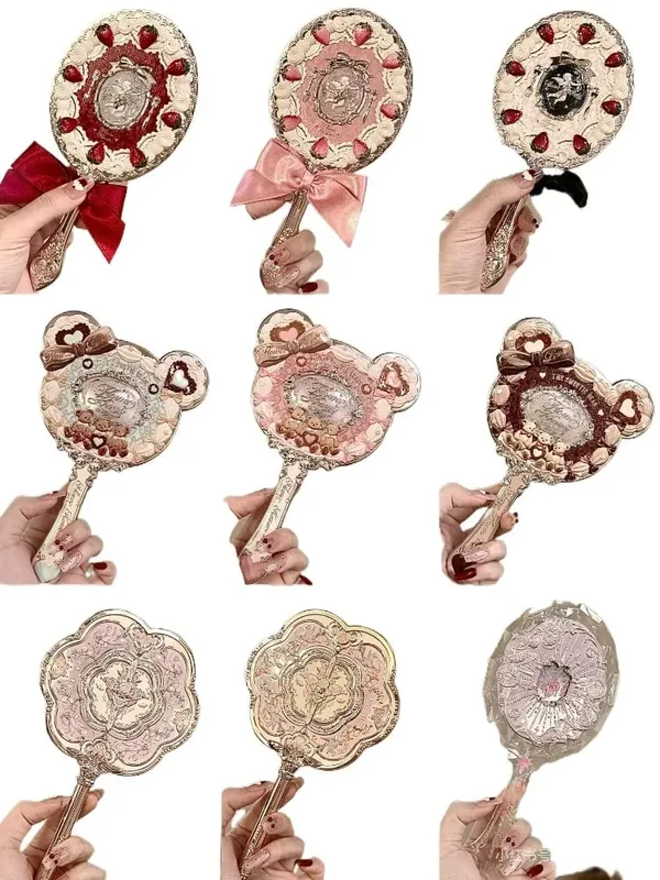 Flower Knows Handheld Makeup Mirror Air Cushion Comb All Series Relief Pattern Limited Color Makeup Tool Kit