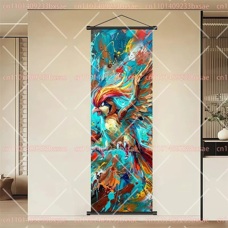 Pokémon anime hd rolagem pintura eevee pikachu suicune charizard mewtwo fundo arte da parede decoração cartaz presente das crianças