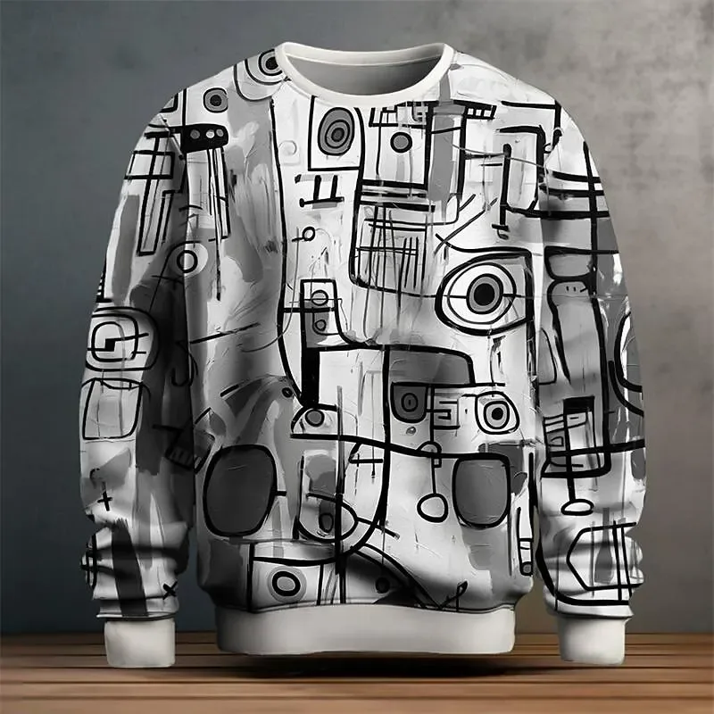Men's Graphic Sweatshirts For Men Graffiti Pullover Long Sleeve Sweatshirt Crew Neck Fashion Daily Casual Holiday Vacation New — image 6