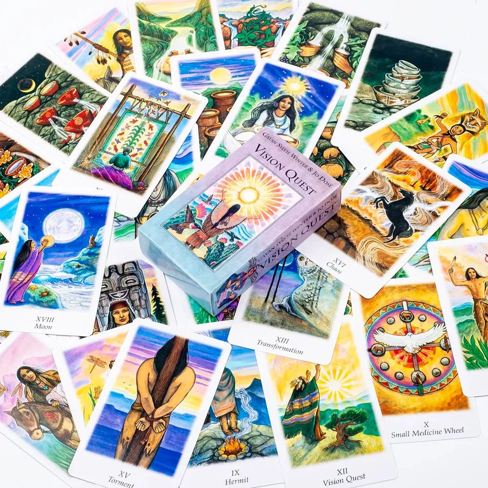 Heiße Verkäufe Vision Quest Tarot 78-Karten Deck 10,3*6 cm Fate Divination Tarot Karten Wahrsagerei Karte Spiele party Brettspiel — image 6