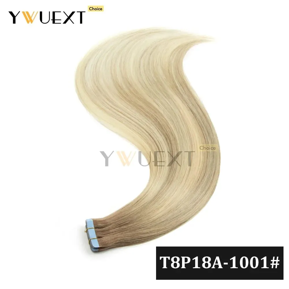 Fita de cores gradientes de 20 unidades/pacote em extensões de cabelo humano adicionam volume e comprimento para mulheres 30g 16-20 polegadas qualidade de salão de beleza YWUEXT
