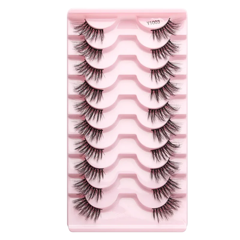 Half EyeLashes Natural Fluffy False Eyelashes Cat Eye Lash 3D Faux Mink Lashes Soft Winged Eyelash Extension Makeup Tool