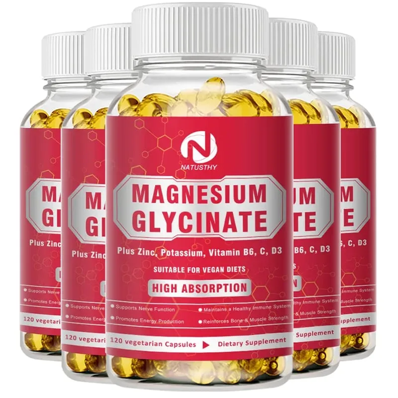 Magnesium Glycinate Capsules with Zinc Potassium for Muscle Heart Bone Immune System Health — image 9
