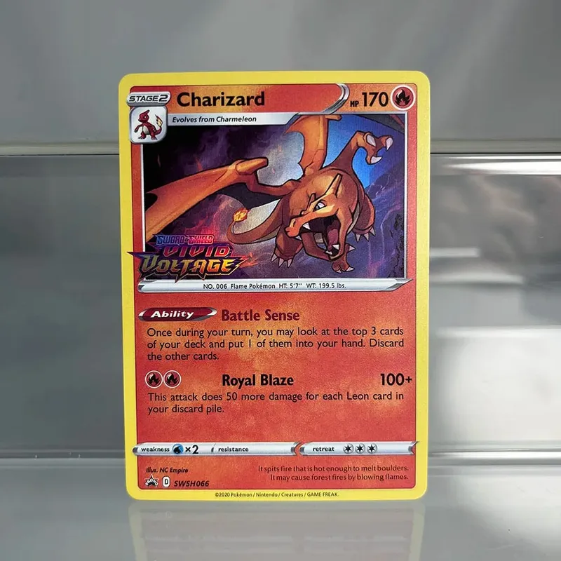 Charizard ptcg cartão de coleção única 1ª edição 1996 vmax ex raro cartão arco-íris pkm cartões proxy brinquedos presentes