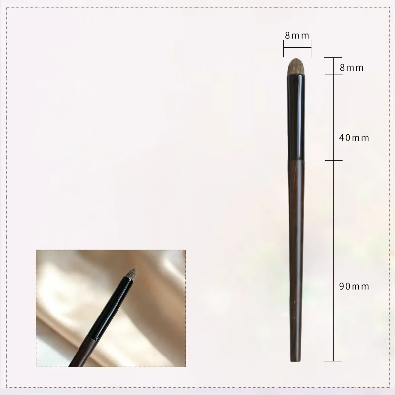 1pc profissional artesanal compõem escova esfumaçado sombra de olho mancha escova macia doninha lynx cabelo ébano madeira lidar com pincéis de maquiagem