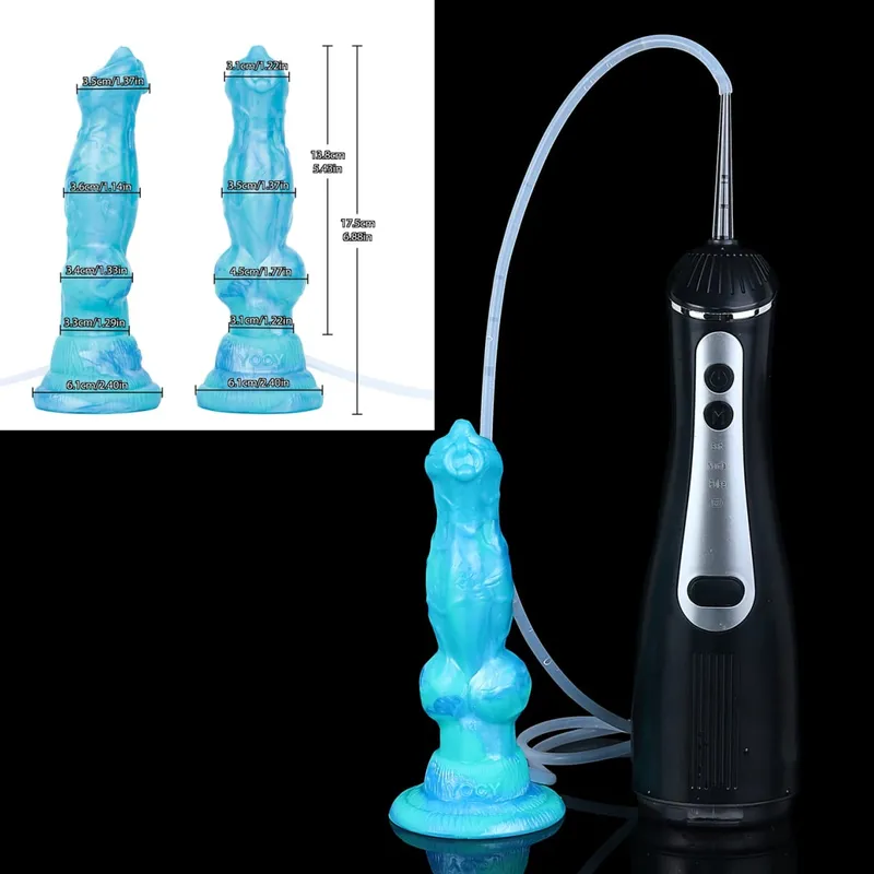 矽膠電動噴射幻想假陽具帶吸盤前列腺按摩器射精陰莖性玩具女式男式