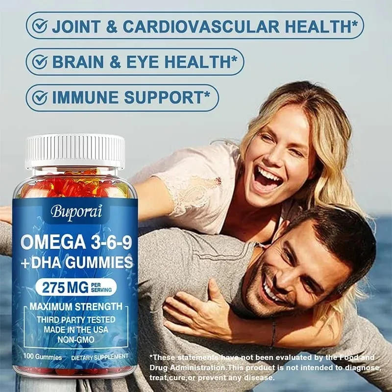 Omega 3 6 9 + DHA 軟糖 - 大腦健康 增強注意力 記憶力 改善血液循環 眼睛支持