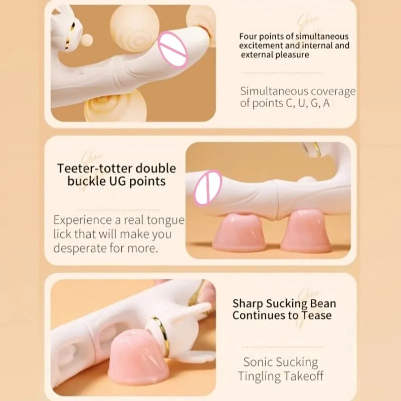 4in1 empurrando vibrador vibrador para mulher aquecimento g ponto clitóris estimulador sucção massageador vaginal brinquedos sexuais masturbador feminino