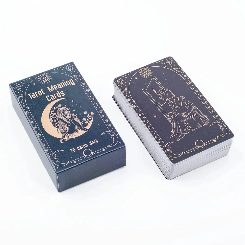 Significado cartas de tarô 78 cartas baralho inglês visões adivinhação edição jogo de tabuleiro para iniciantes tamanho de bolso tarô aprendizagem baralho — image 3