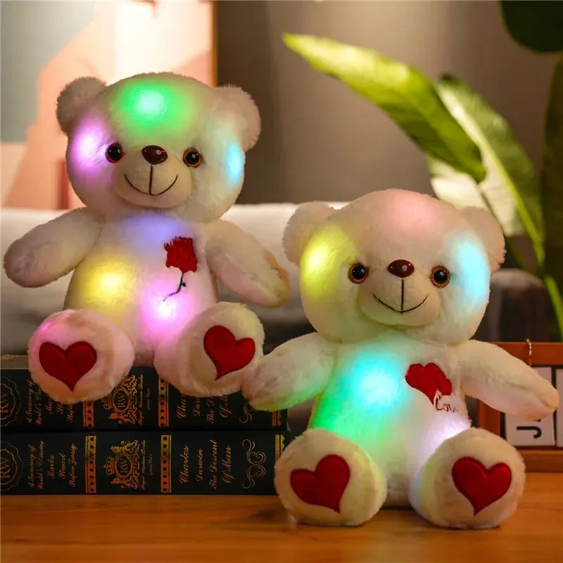 可愛毛絨小熊玩具工具軟禮物生日禮物燈 LED 毛絨動物毛絨玩具多彩發光節日禮物 — image 9