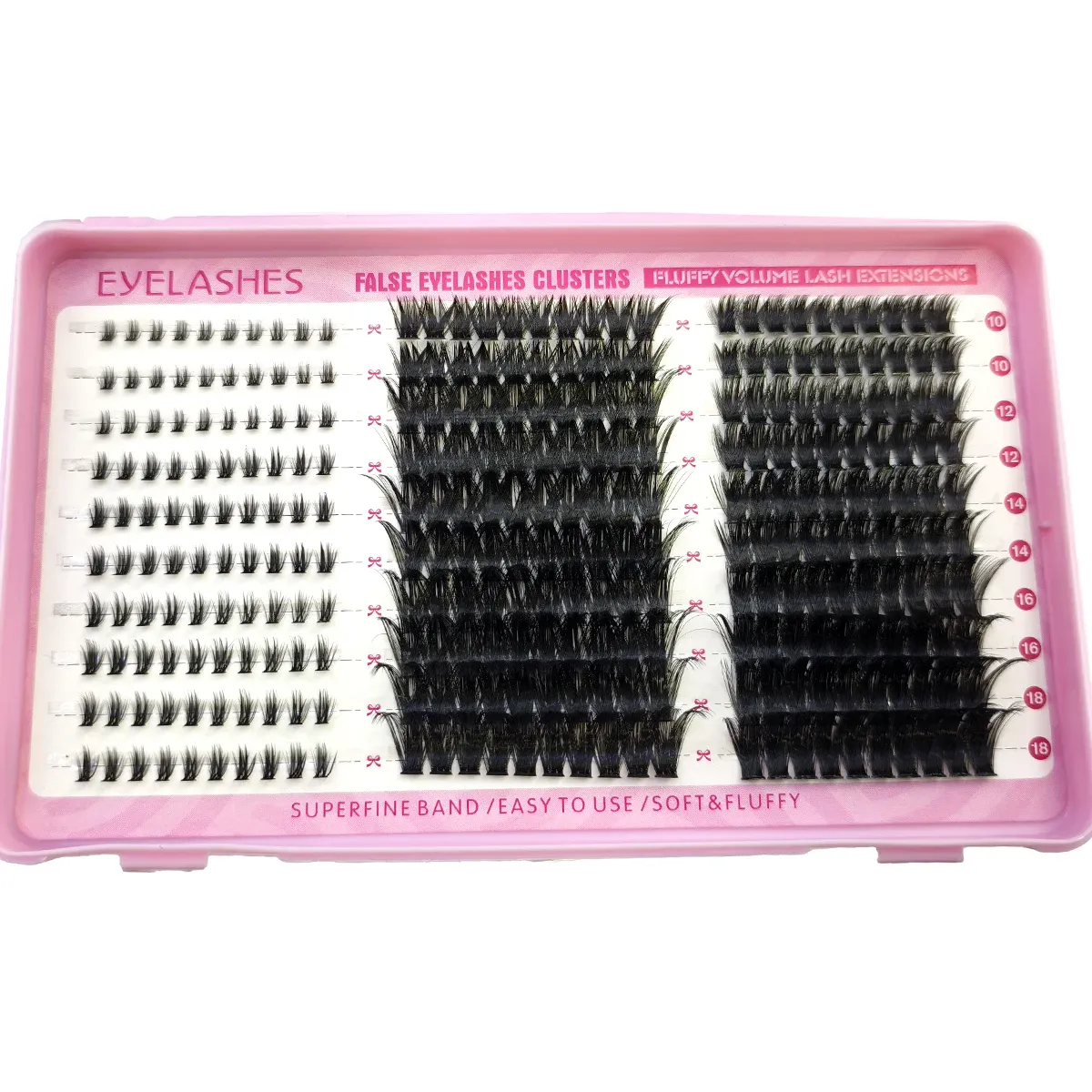 600 pçs cluster de cílios postiços diy disco de mistura estendido gordo agrupado única peça olho de gato picos de cílios postiços + fundo