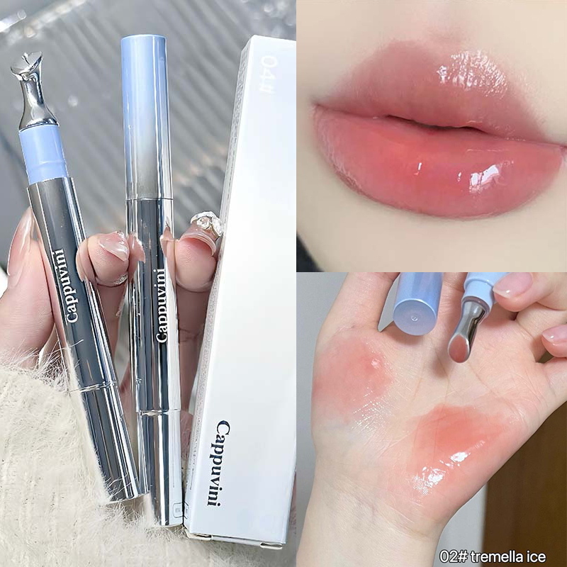 Espelho aguado essência brilho labial de longa duração não-pegajoso plumping batom líquido geléia lábio esmalte maquiagem hidratante lábios matiz