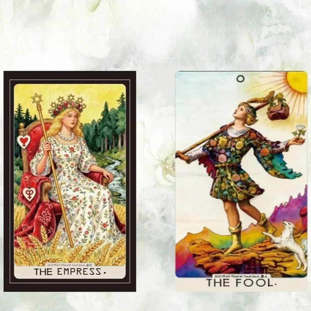 Tarô: Baralho de ilustração pictórica requintada - 78 peças de cartas de adivinhação de arte - Conjunto de presente de tarô para bruxas 10,3 * 6 cm