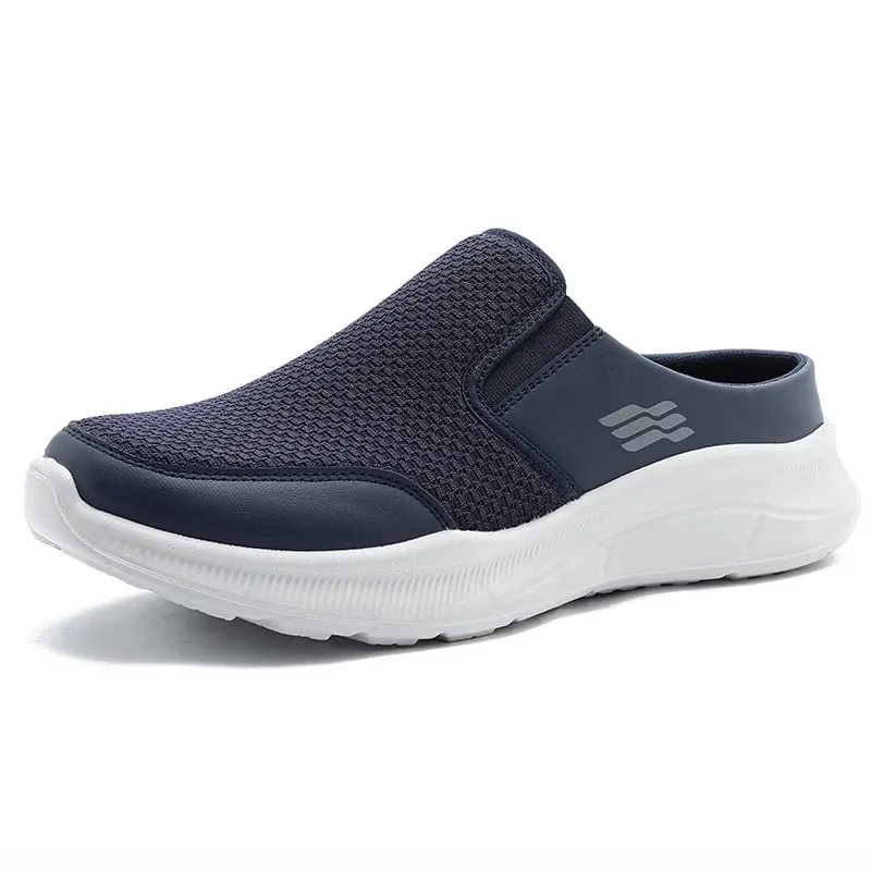 Pull-on Dual Wear Grade Respirável Malha Caminhada Mules Integrado Elástico Lateral Gore Painel Costela Segmentado Calçado Branco Completo