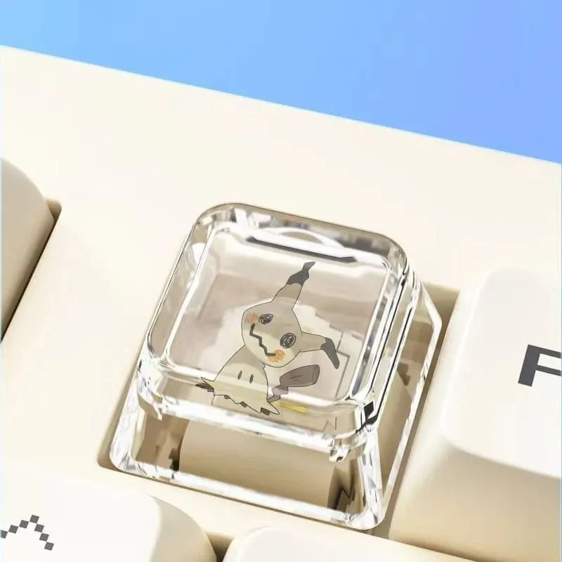 Teclado mecânico cruzado personalizado anime keycap único charmeleon blastoise eevee transparente dos desenhos animados keycap