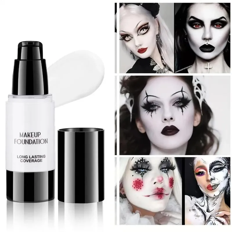 Kit de maquiagem facial para halloween, 6 peças, tom preto, cosplay, efeito especial, conjunto de maquiagem à prova d'água, alto pigmento, cosméticos faciais temáticos