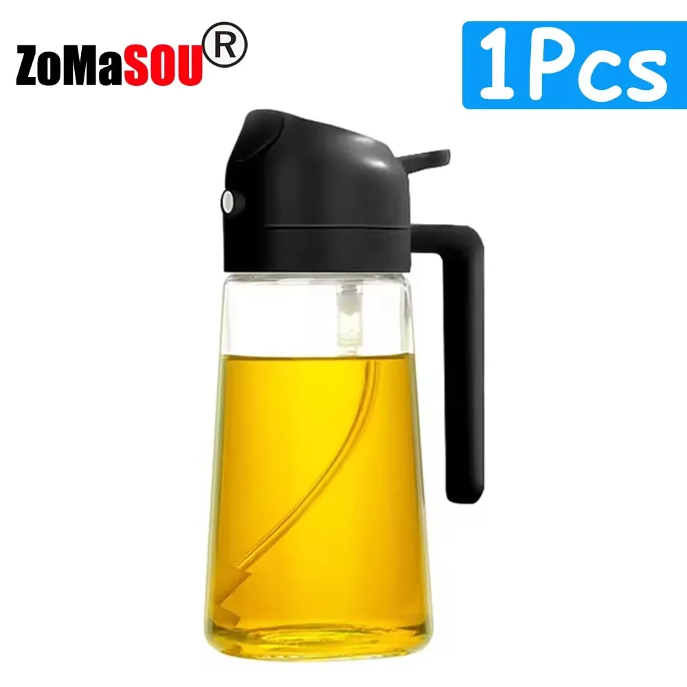 1-4pc 2-em-1 pulverizador pourer óleo garrafa vazia recipiente de óleo de plástico dispensador vaporizador cozinha churrasco acampamento utensílios de cozinha