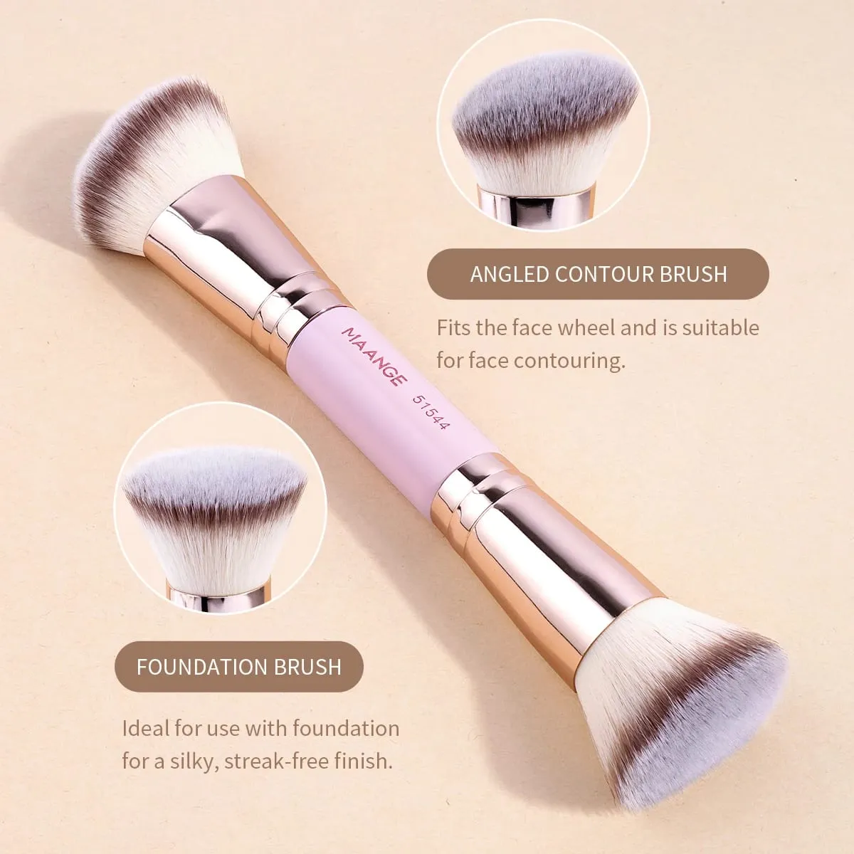 Pincéis de maquiagem de cabeça dupla, 7 peças, base densa, corretivo, creme líquido, detalhes de mistura, sombra, ferramentas de beleza