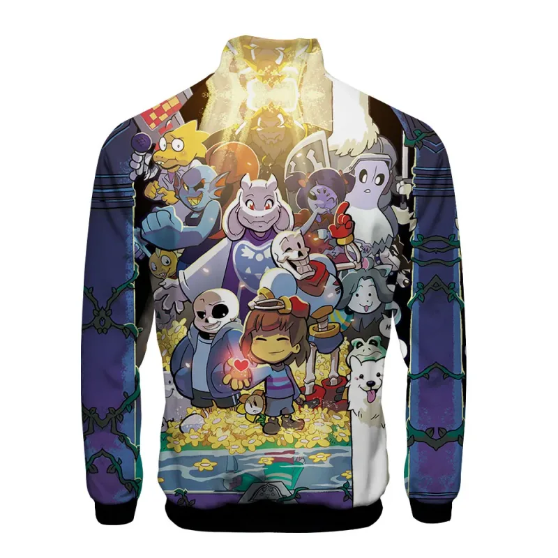 Luxury Popular Sans Undertale 3D Print Zipper Raglan Jacket Windbreaker Boys/Girls Comfortable Stand Collar Jackets Coats