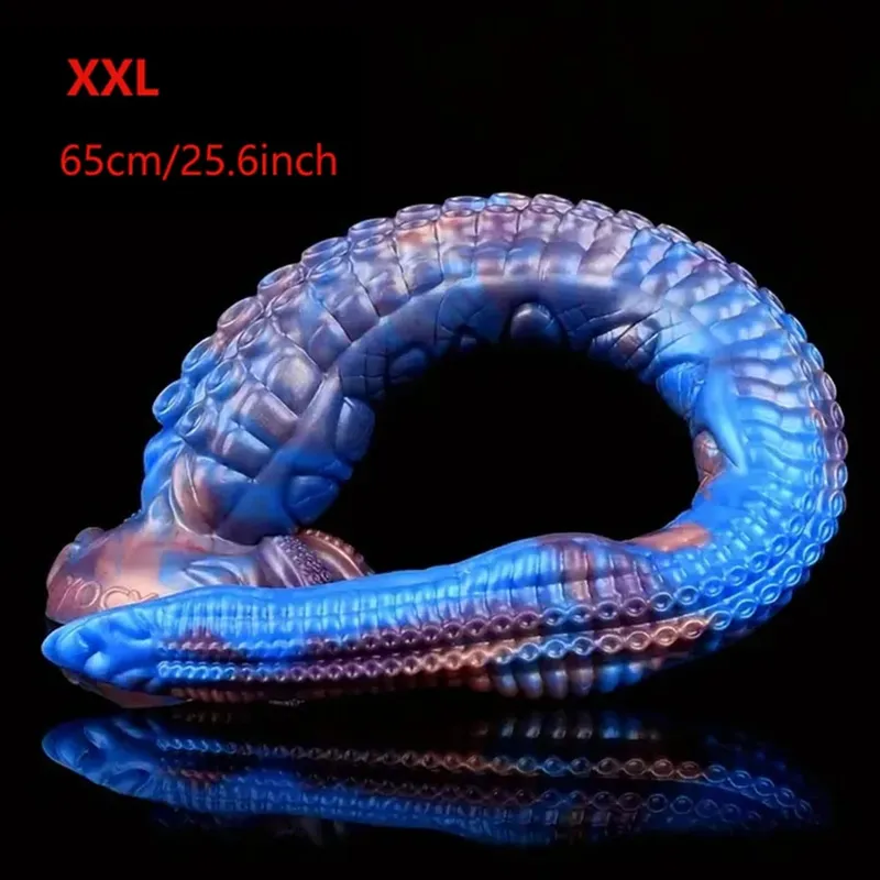 65cm longo butt plug com ventosa s m l xl xxl fantasia polvo perna vibrador anal contas 5 tamanhos brinquedos sexuais para mulher homem — image 18