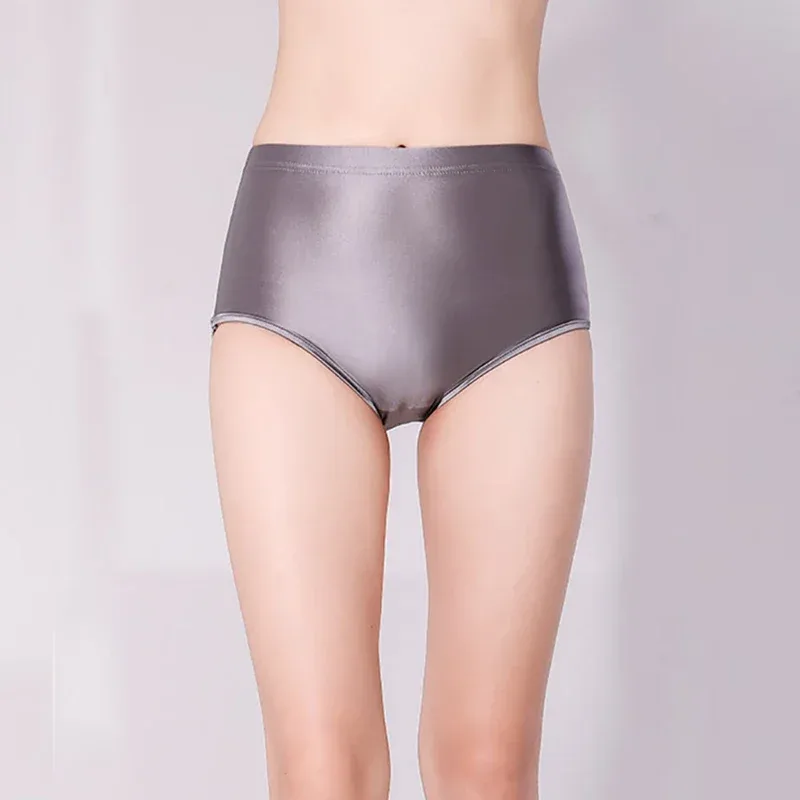 Brilhante sem costura elastano shorts sedoso suave sexy calças sólidas calças de cintura alta motociclista correndo treino cuecas masculinas