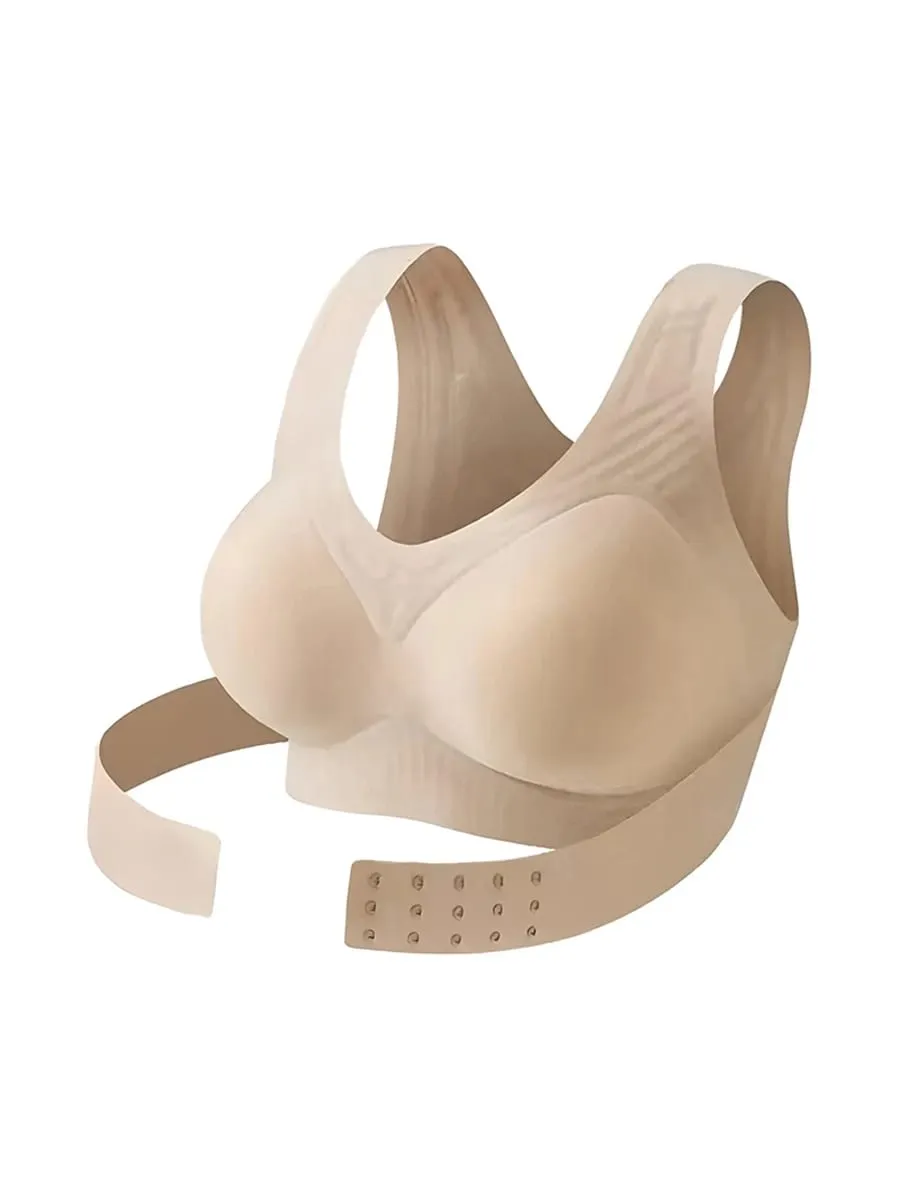 Sutiã de suporte de postura feminino fechamento frontal cruz de volta sutiãs de postura sem fio suporte de cobertura completa push up bralettes suporte de postura