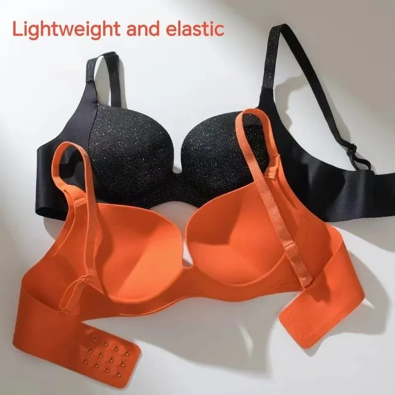 Sexy Rhinetone Push up Bra for Women with Adjustable Shoulder Straps Seamless Lifting Anti-sagging Lingerie