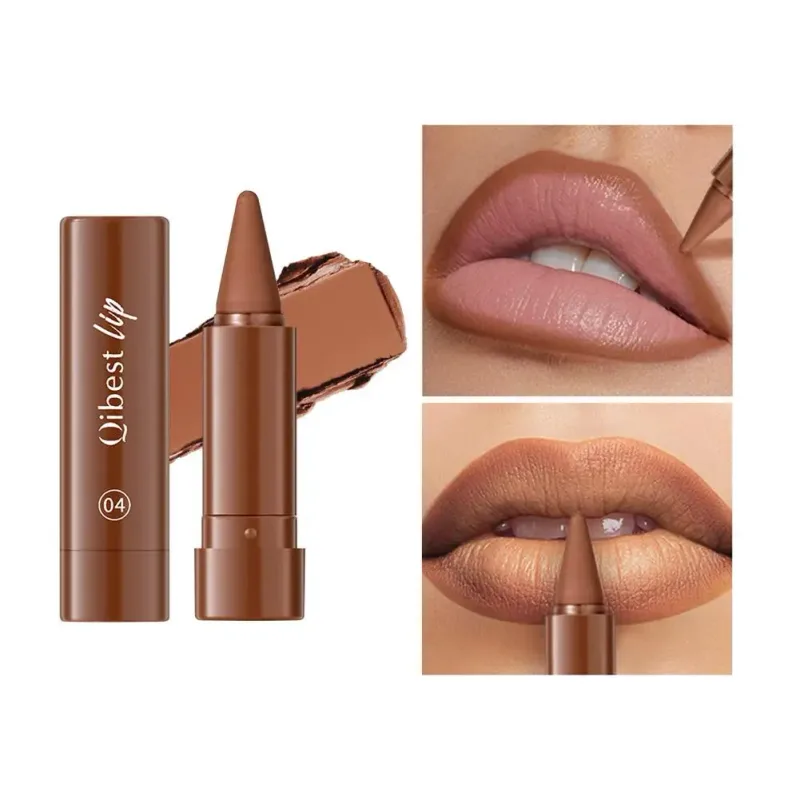 Waterproof Matte Lipstick Liner 2-in-1 Pencil High Pigmentation Lip Color Smooth Moisturizing Formula Natural Gradient Lipstick