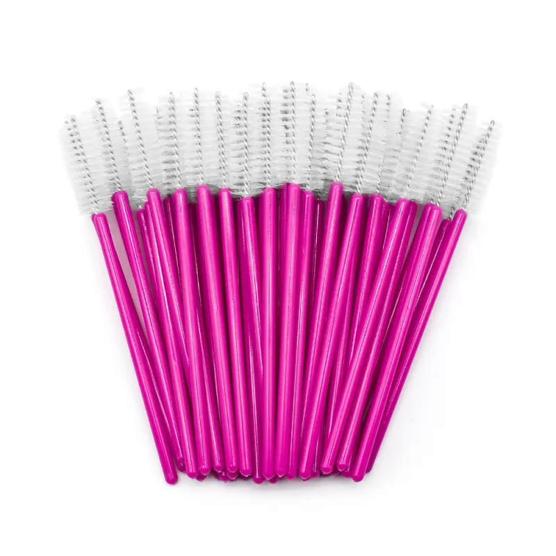 50pcs Disposable Eyelash Brushes Extension Rose Red Eyebrow Brush Mascara Wand Eye Lashes Cosmetic Tool Set Makeup Beauty