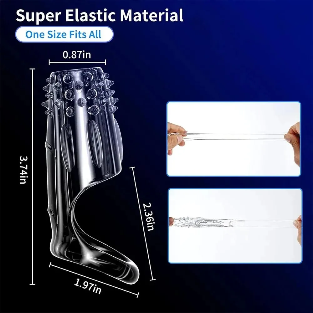 Silicone Cock Ring Vibrator for Men Penis Vibrating Sleeve Ejaculation Delay G Spot Clit Stimulation Sex Toys for Couple Adult