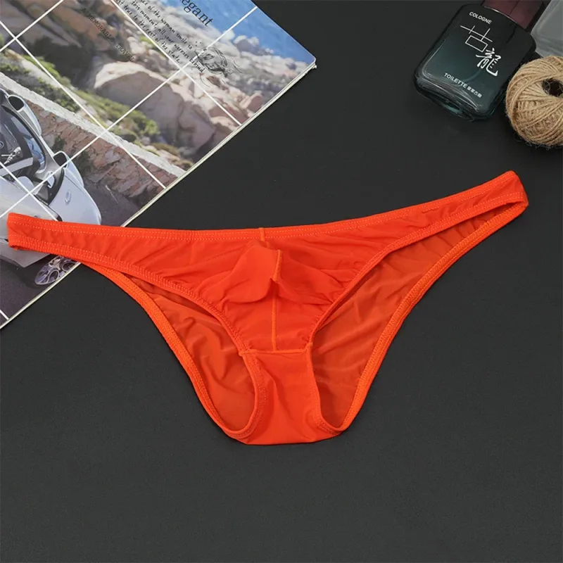 1PC Summer New Underwear Men's Ice Silk Briefs Ultra-thin Transparent Breathable Sexy Comfortable Low Waist Underpants for Men — image 18