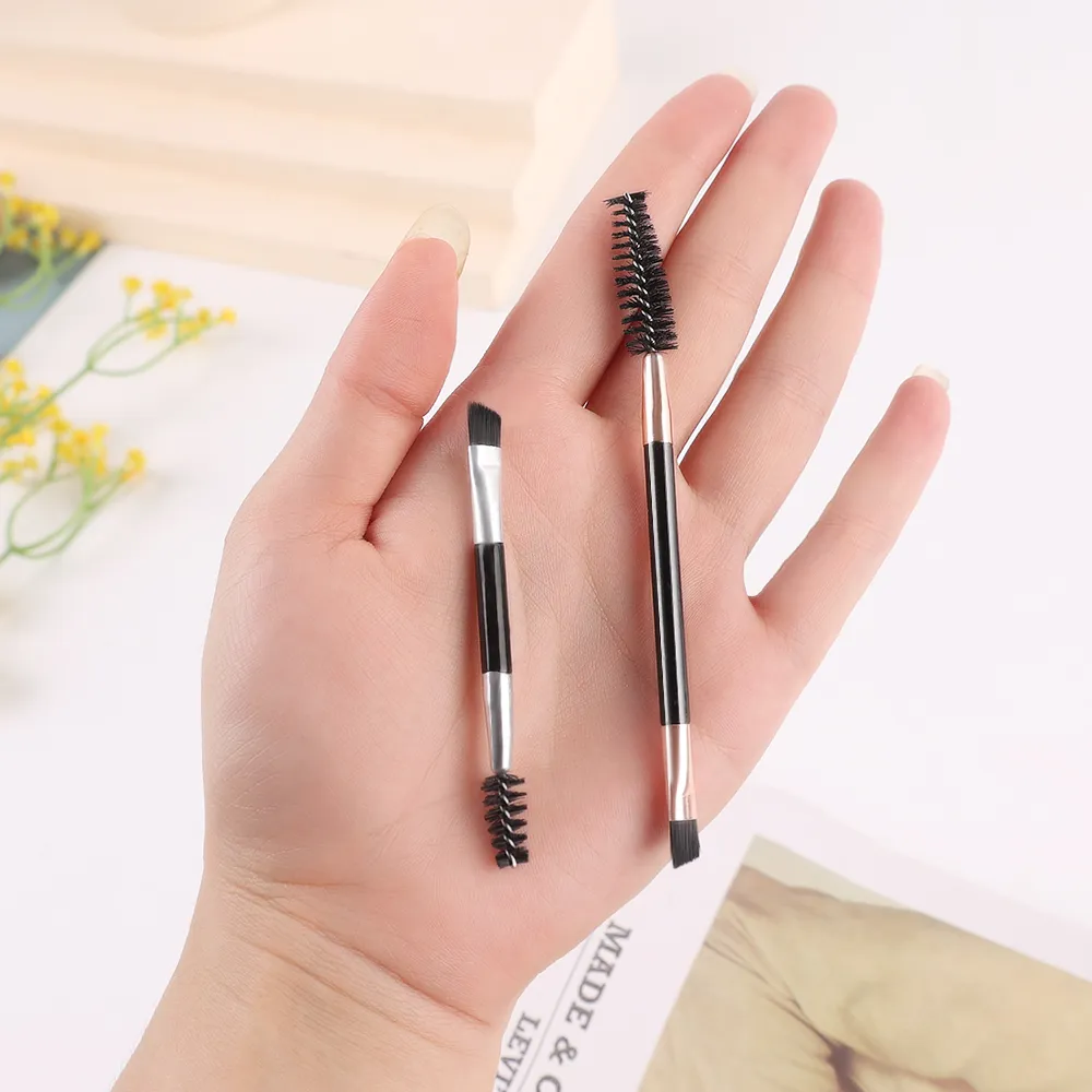 Double-headed Angled Eyebrow Brush Eyelash Comb Professional Makeup Brushes for Brow Eyelash Extension High Quality Eye Brushes