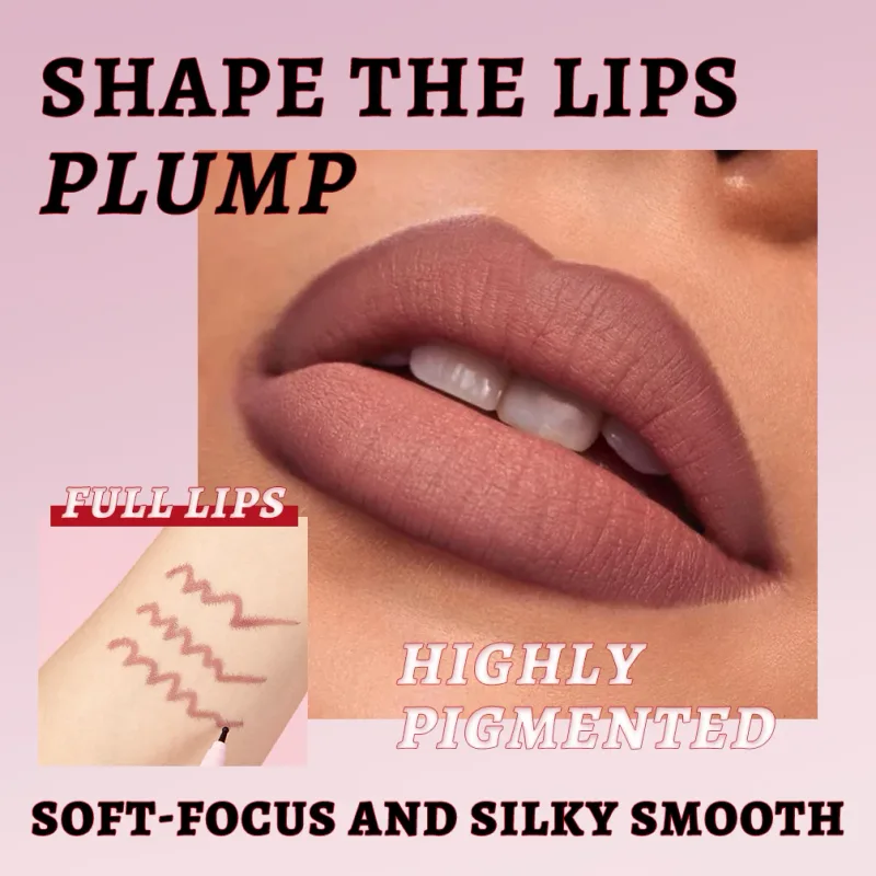 Lápis delineador líquido fosco, à prova d'água, batom com mancha natural, delineador labial, caneta de contorno de lábios, cosméticos