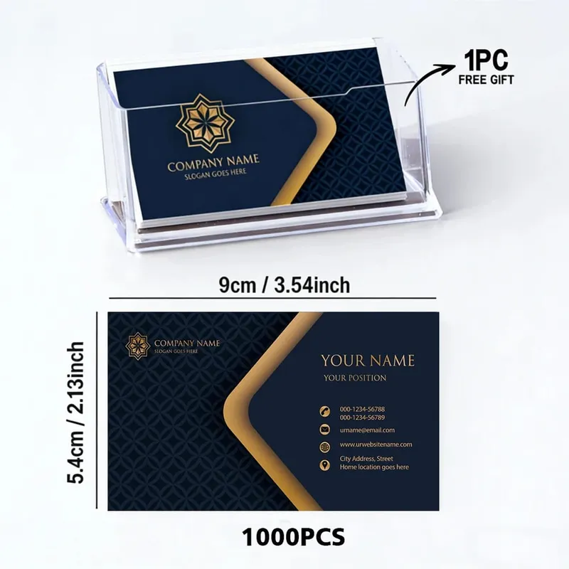 200/500/1000 張可客製化卡片個人化名片帶壓克力收納盒霧面膜感謝邀請函