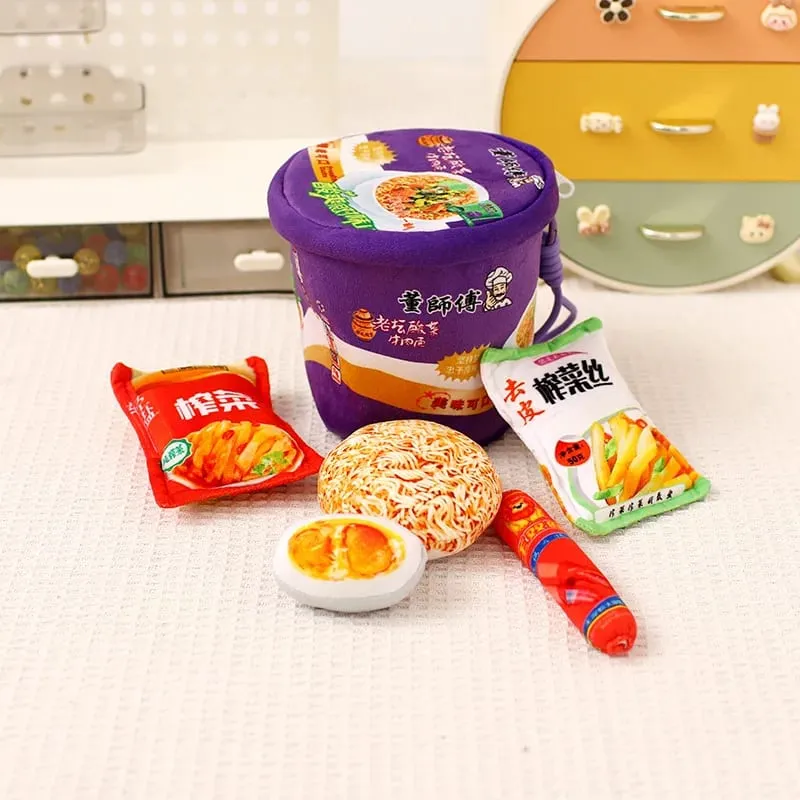 Simulação realista série de macarrão brinquedos de pelúcia criativo recheado macio balde de macarrão instantâneo travesseiro engraçado para meninas presente decoração de casa