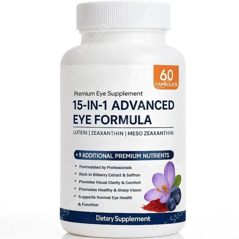 Cápsulas avançadas de nutrição ocular Luteína Zeaxantina Astaxantina alivia a secura e fadiga ocular Antioxidante Suporte para os olhos 60 contagens