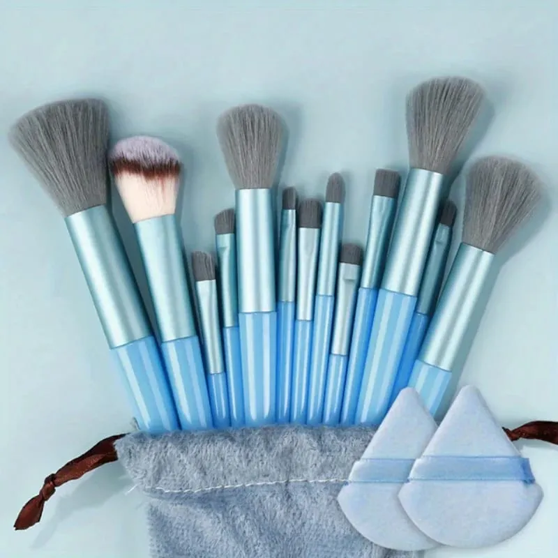 Conjunto de pincéis de maquiagem 13 peças, pincel sintético premium, base, pó, corretivo, sombra, blush, cosméticos, viagem