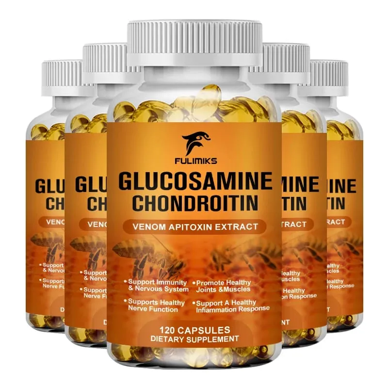 Suplemento para articulações de veneno de abelha com glucosamina, condroitina e cúrcuma apoia o conforto das articulações e a saúde óssea para adultos