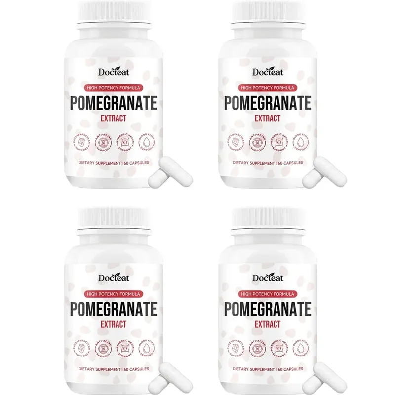 Docteat Cápsulas de Extrato de Fruta de Romã Elagitanino Antioxidante Defesa Suporte Imunológico e Equilíbrio Oxidativo 60 Cápsulas