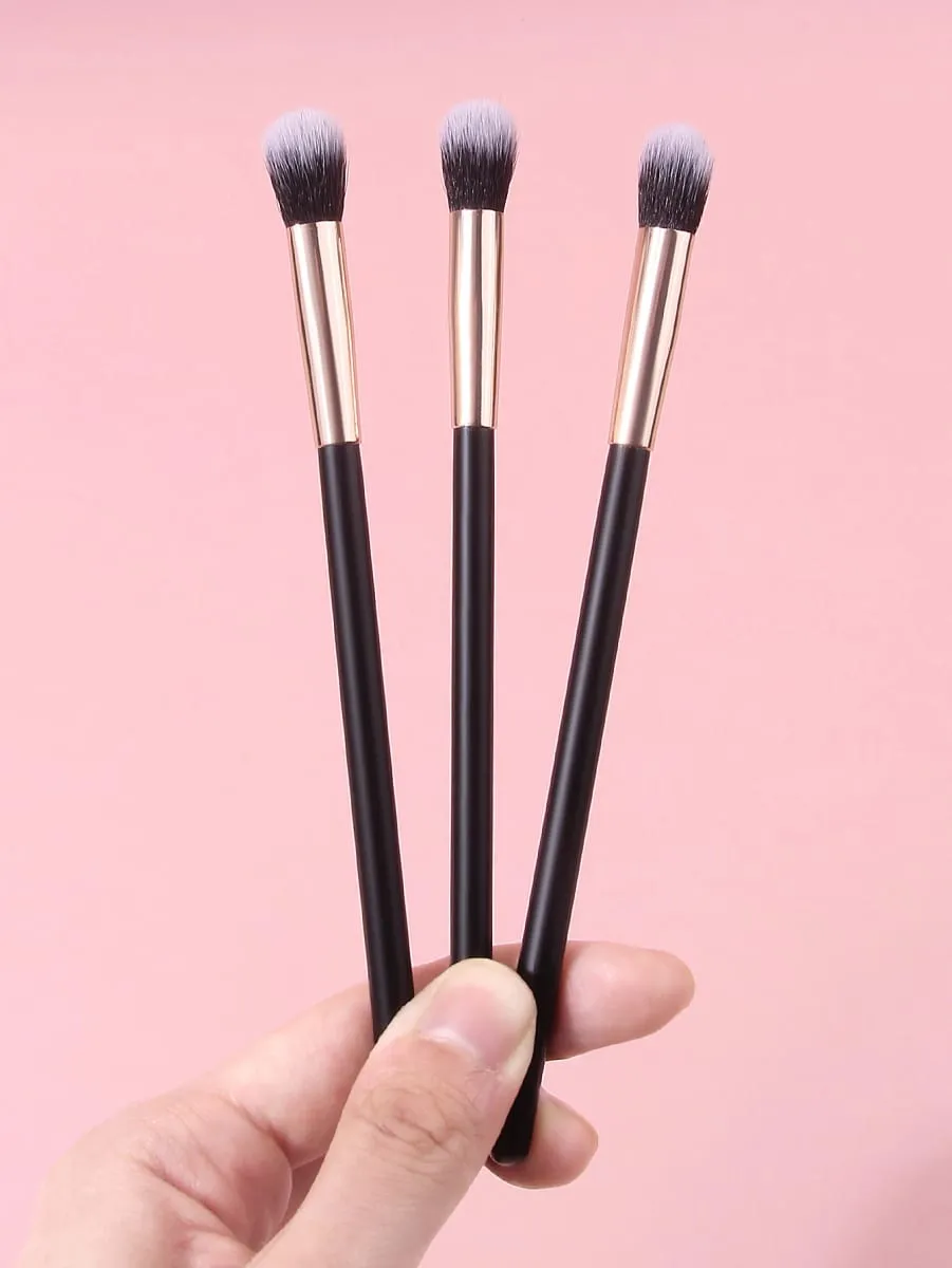 Conjunto de pincéis de maquiagem profissional para olhos, 3 peças, fibra sintética macia, pincel de mistura de sombra, pequenos detalhes, ferramentas cosméticas de beleza