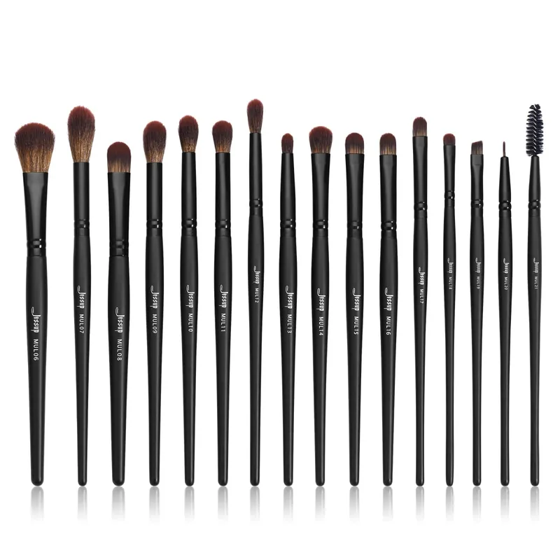 Jessup conjunto de pincéis para olhos, 16 peças, pincéis de maquiagem de precisão sintética, pincel para sobrancelha, sombra, mistura, corretivo, delineador t272