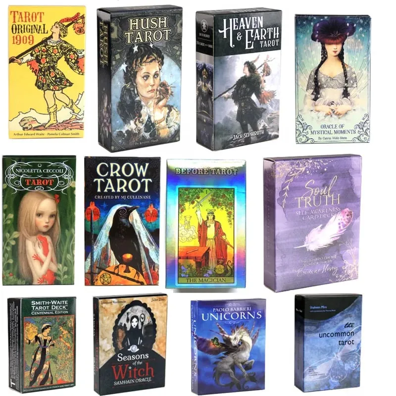 Tarô oracle cartão misterioso adivinhação quadrinhos tarô cartão feminino menina jogo de tabuleiro jogo inglês cartas de jogo com guia pdf — image 1