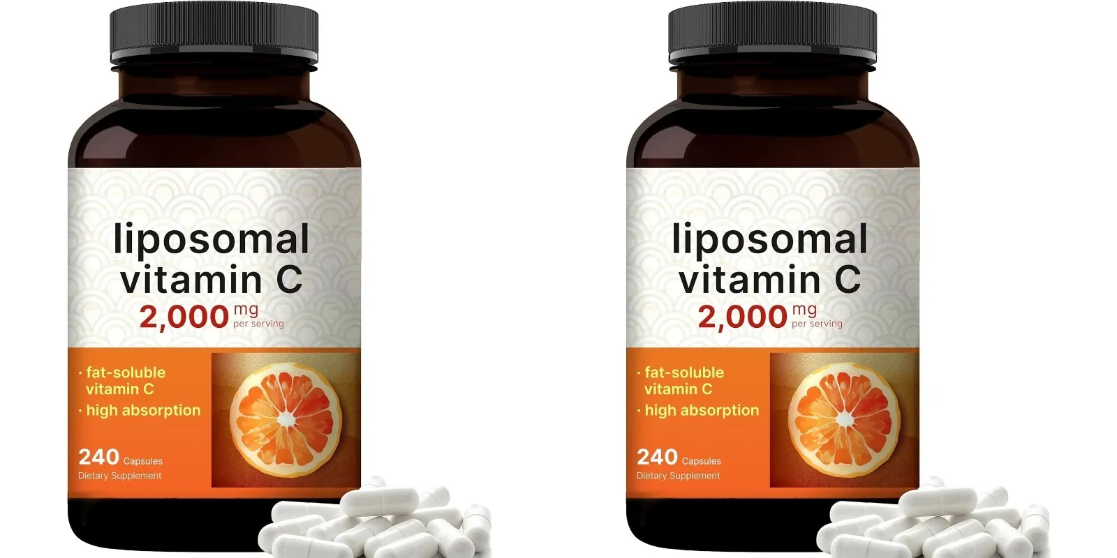 Liposomal Vitamin C 2000mg High Absorption Fat-Soluble 240 Capsules 60 Servings Non-GMO Gluten Free