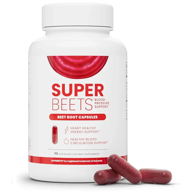 SuperBeets Suplementa Cápsulas de Óxido Nítrico de Raiz de Beterraba Orgânica de 1000 mg - Suporta Energia, Circulação Saudável, Fluxo Sanguíneo - Vegano