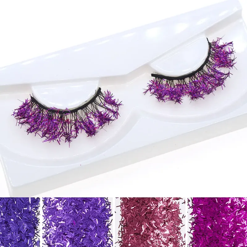 White Eyelashes Cosplay Makeup Natural Long Cross Strip False Eye Lashes