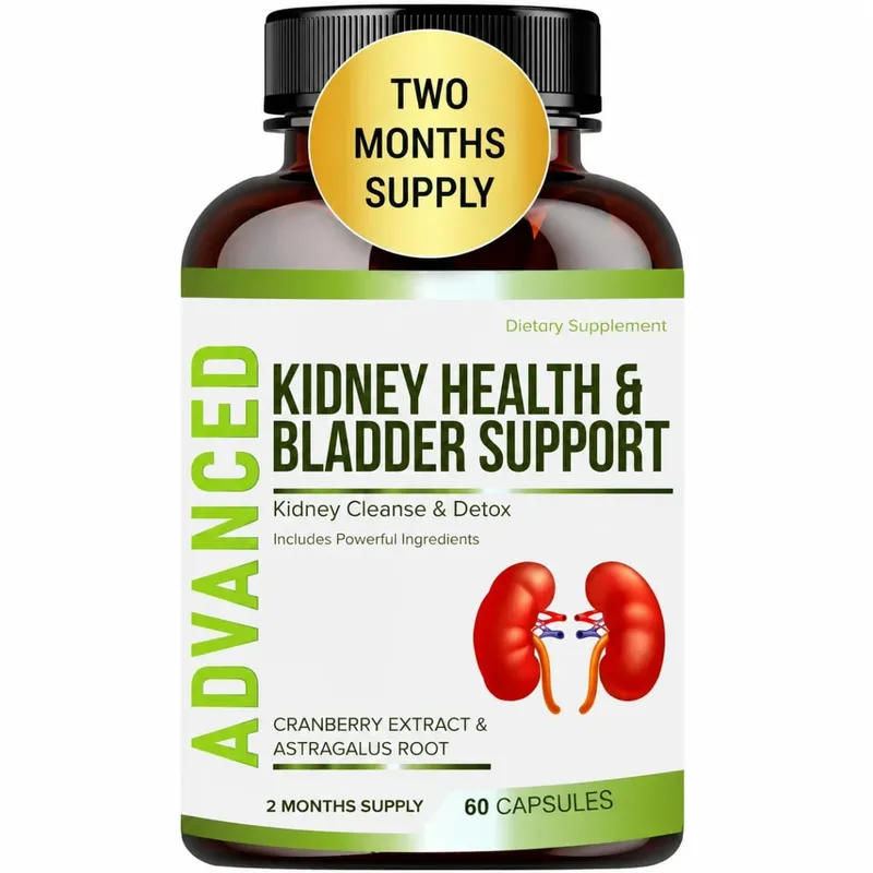 Suplemento de suporte renal para restauração renal com Chanca Piedra Cranberry Juniper Berries para desintoxicação e saúde da bexiga 60 contagens