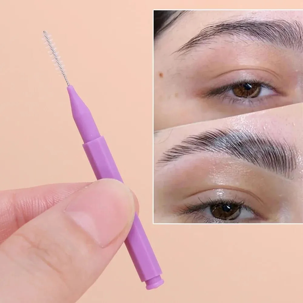 50 pçs mini escova de sobrancelha portátil sobrancelha perm escovas descartáveis ​​dobráveis ​​micro cílios sobrancelha levantamento escovas aplicadores ferramentas