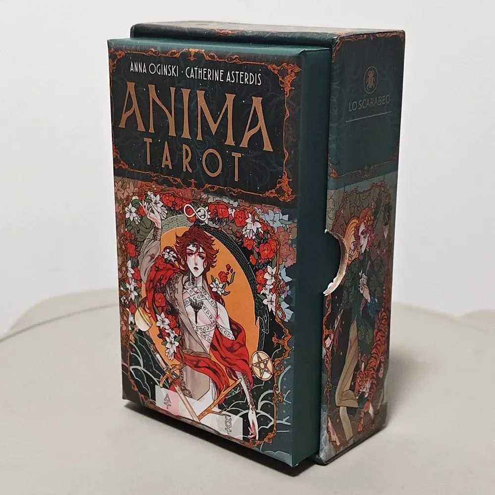 Double-embossed with Gorgeous Anime-Style Illustrations 78 Pcs Art Nouveau Tarot Cards 12*7cm Anima Tarot Deck in Rigid Box